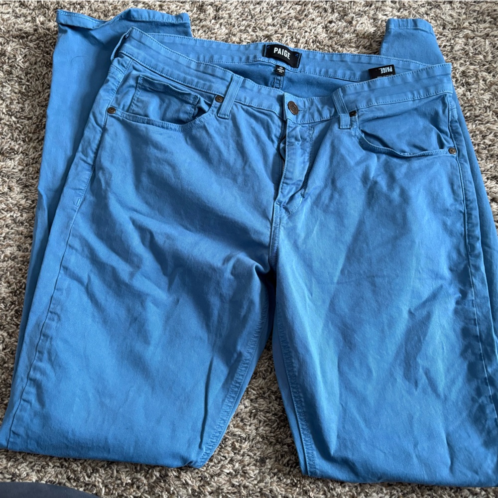 PAIGE Light Blue Casual Trousers